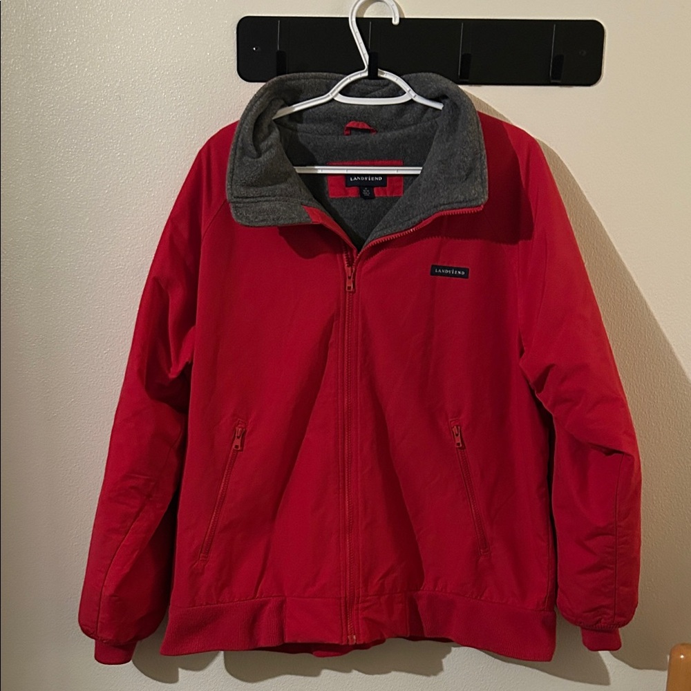 Vintage 90's Lands' End Red Nylon Flannel Lining 38/40 Performance Jacket M